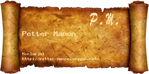 Petter Manon névjegykártya